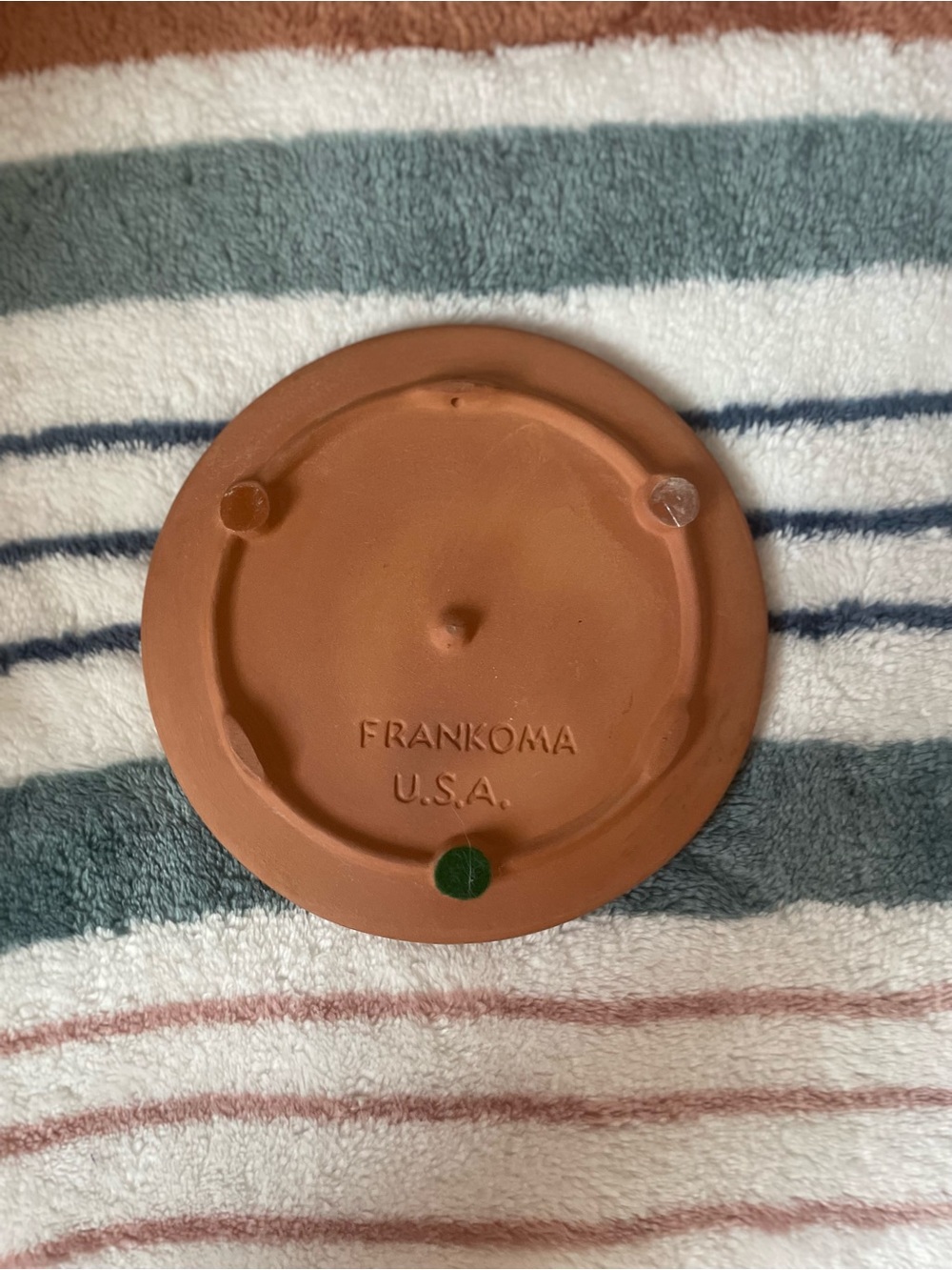 Frankoma Terracotta Trivet Feat. 23rd Psalm - Brown and Navy - Picture 2 of 2